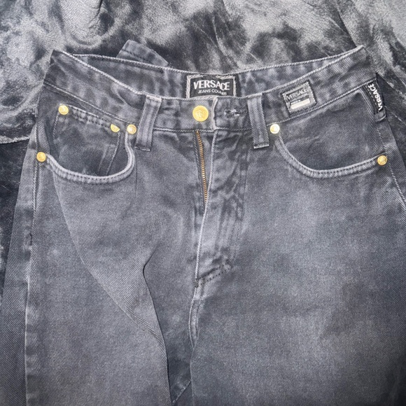 Versace Dark Gray Jeans with Gold Details - Picture 1 of 2